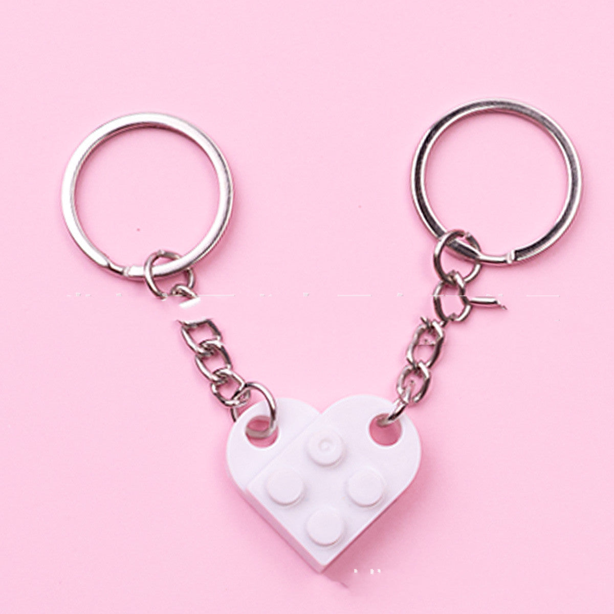 Split Heart Block Keychain - Couples Valentine Gift