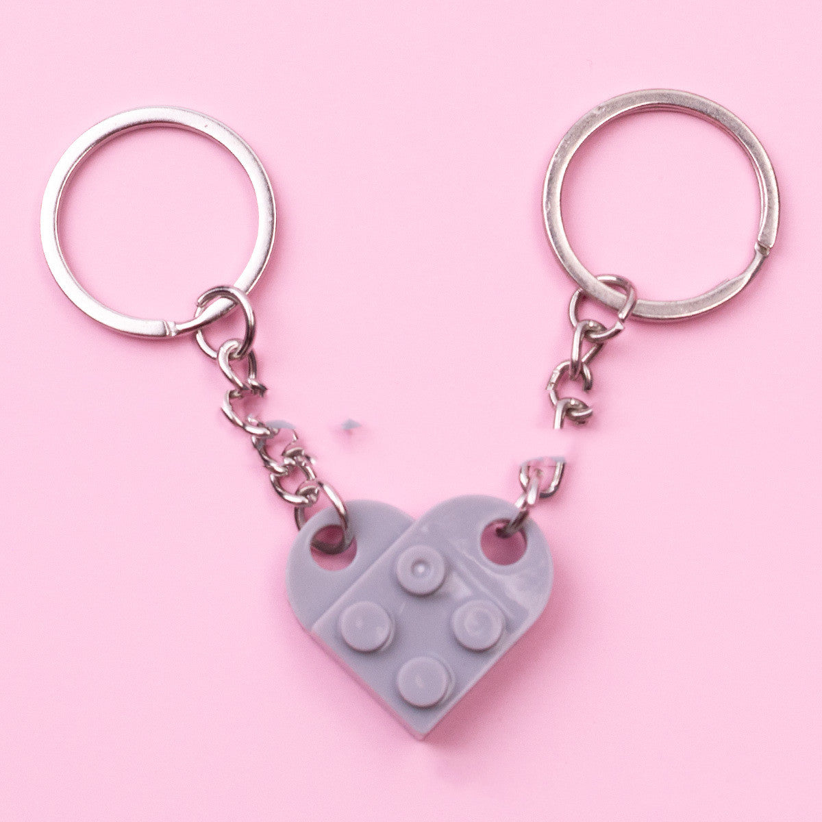 Split Heart Block Keychain - Couples Valentine Gift
