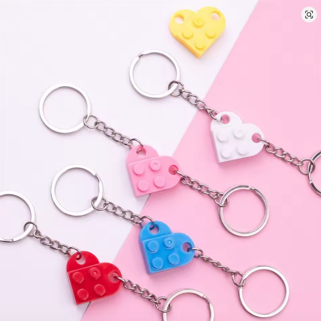 Split Heart Block Keychain - Couples Valentine Gift