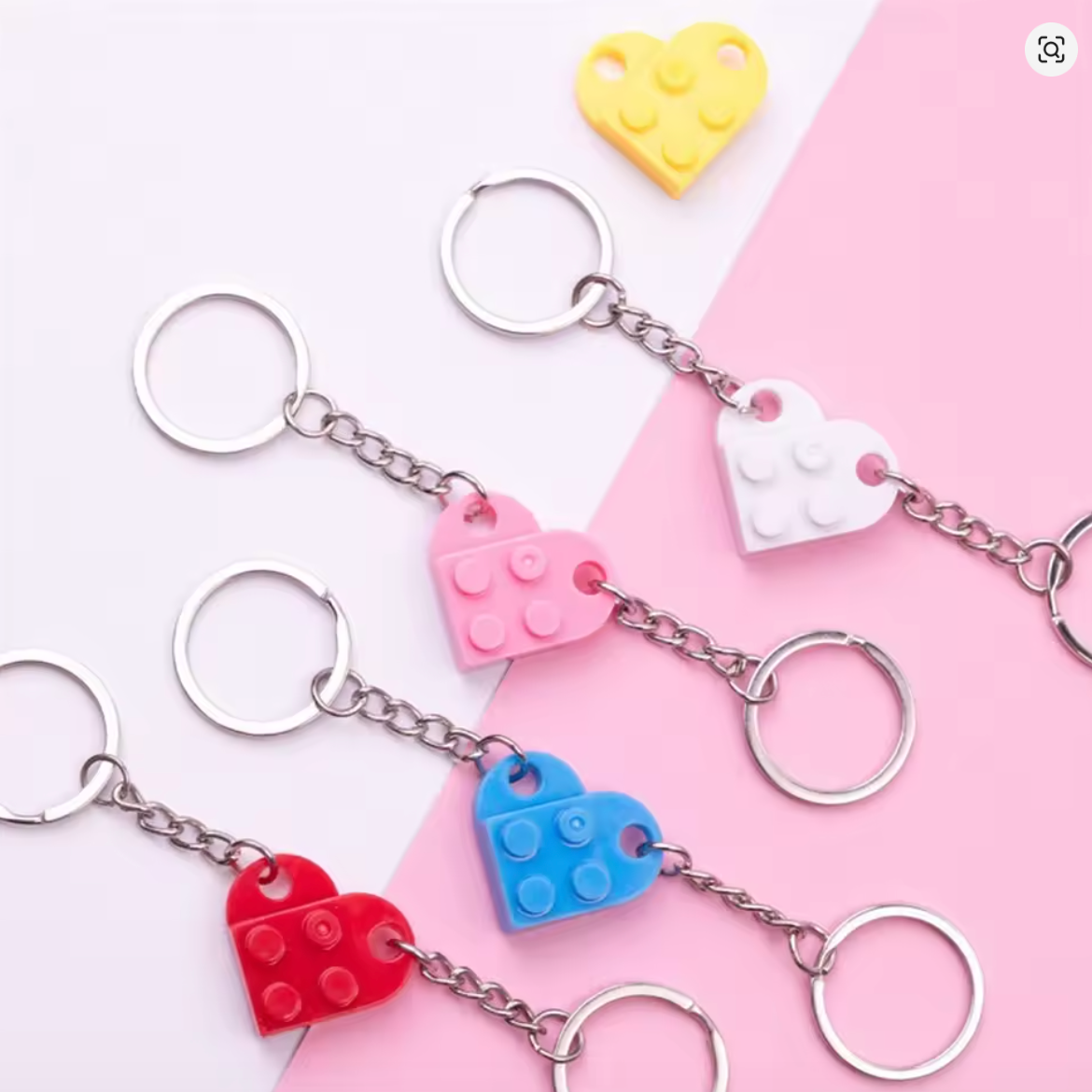 Split Heart Block Keychain - Couples Valentine Gift