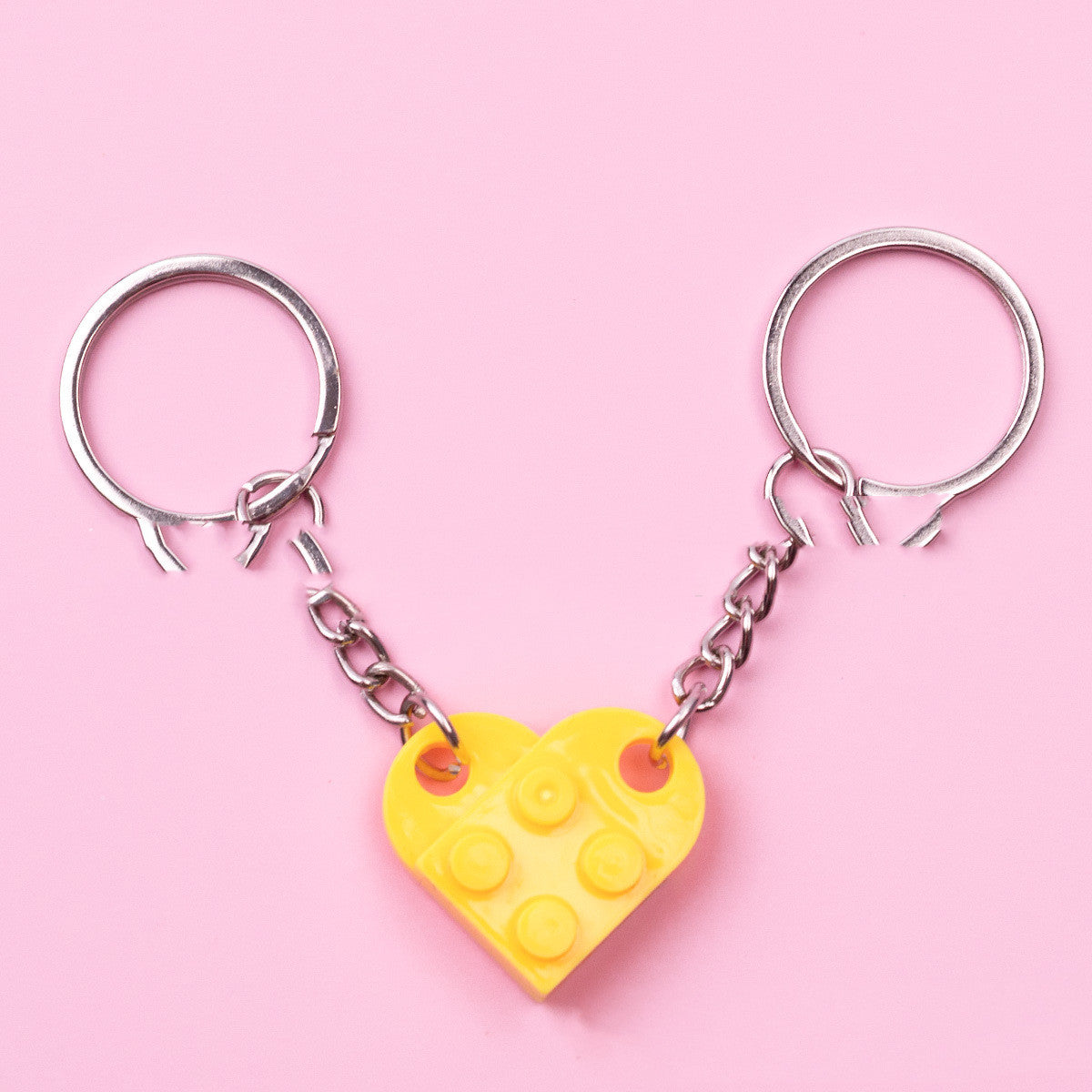 Split Heart Block Keychain - Couples Valentine Gift