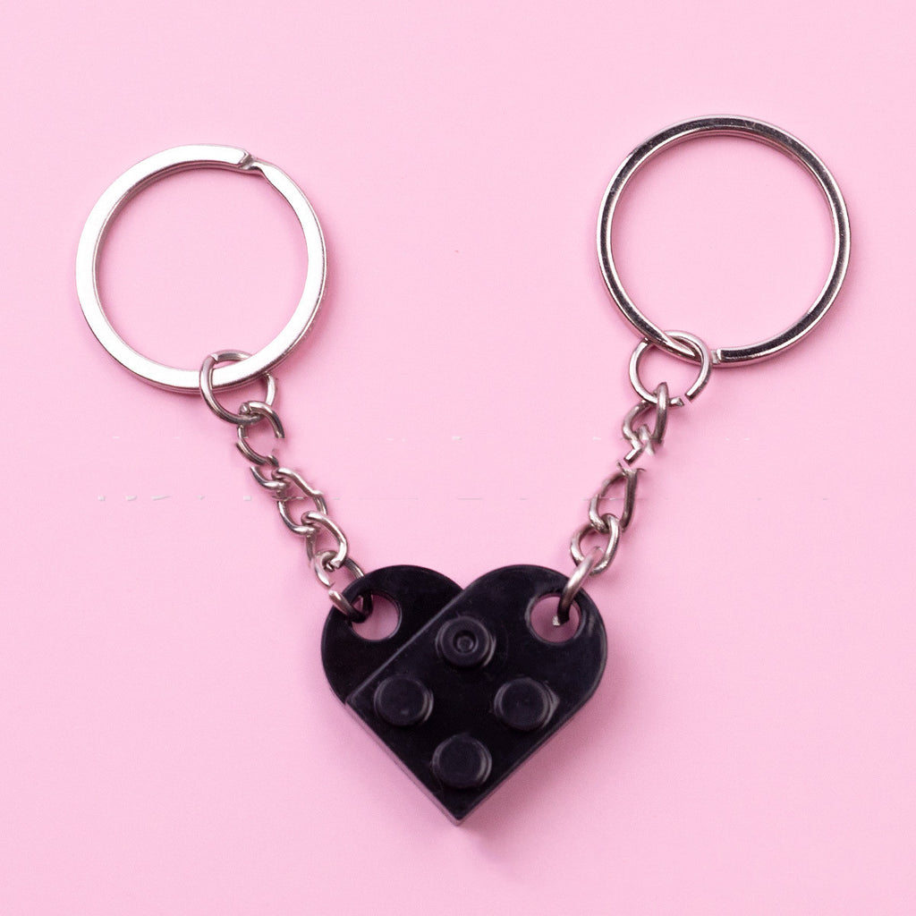 Split Heart Block Keychain - Couples Valentine Gift