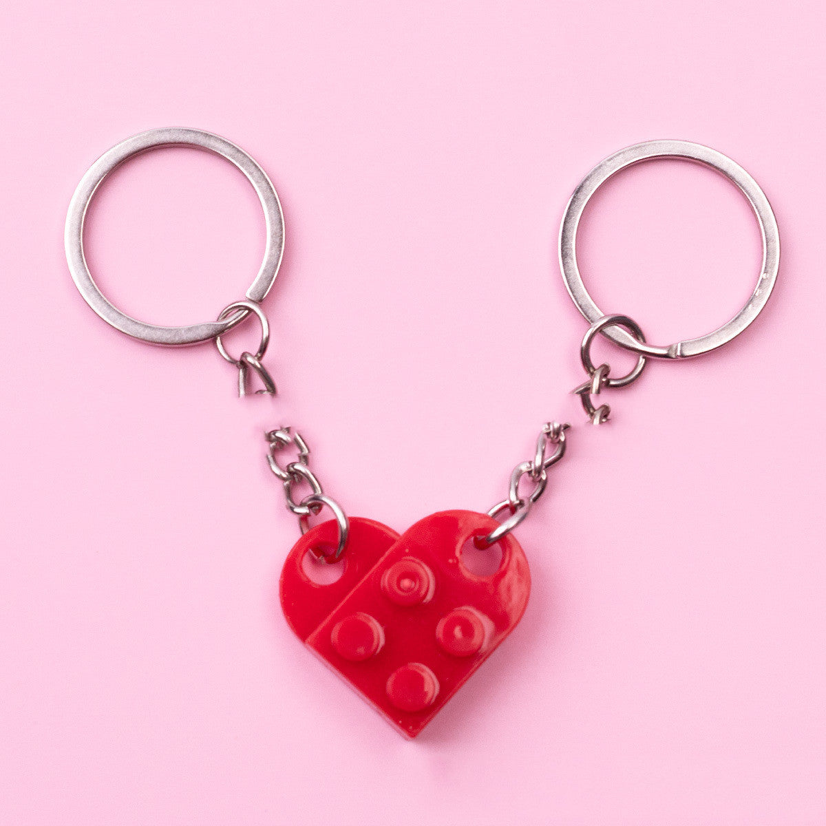 Split Heart Block Keychain - Couples Valentine Gift