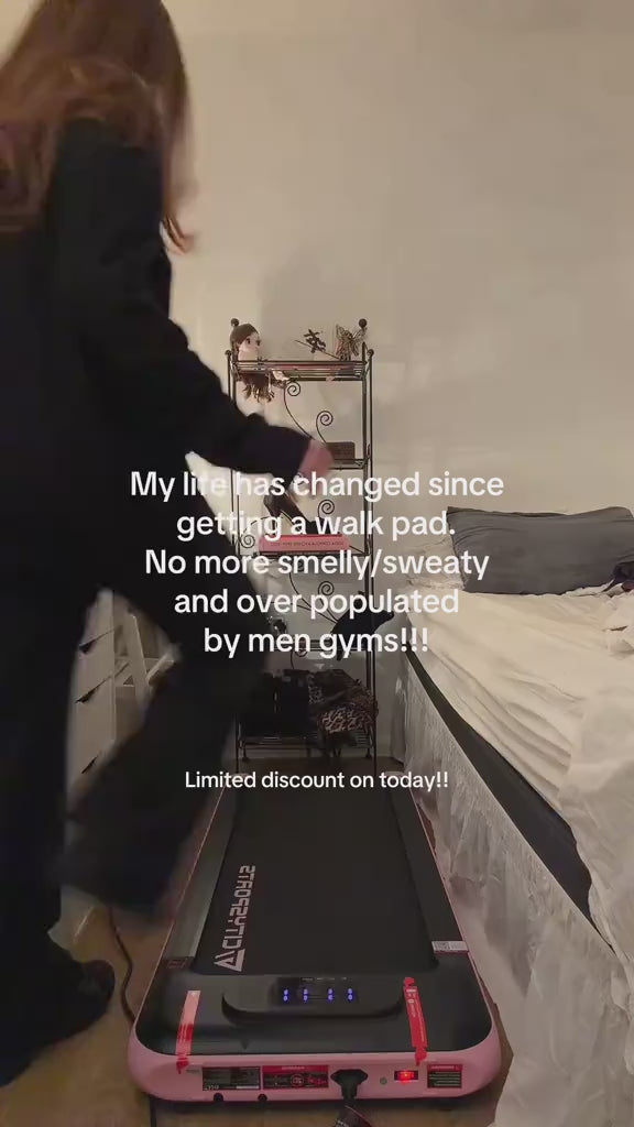 2-in-1 Folding Walking Pad Treadmill with Incline & Remote